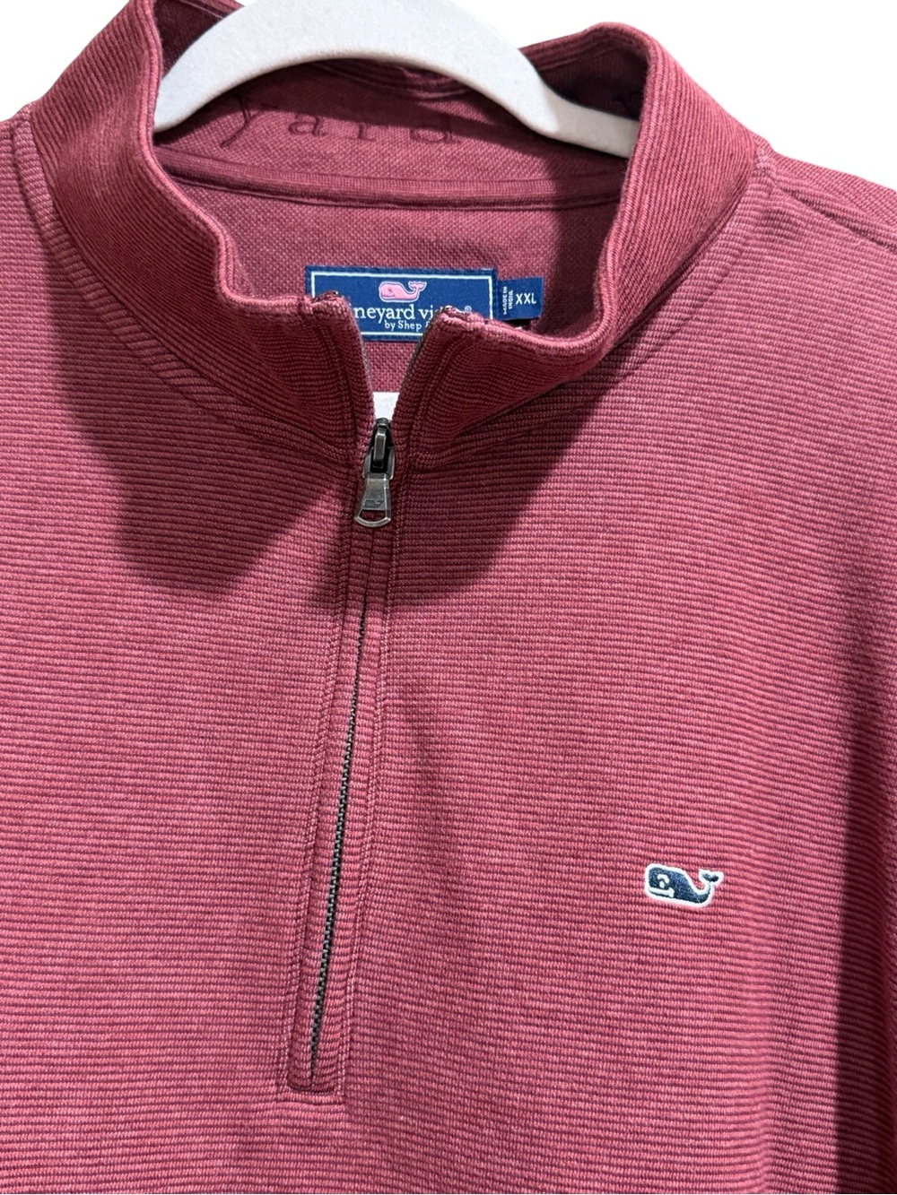 🌟 NWT Vineyard Vines Men's Saltwater Quarter-Zip Pullover Crimson XXL - Picture 8 of 14